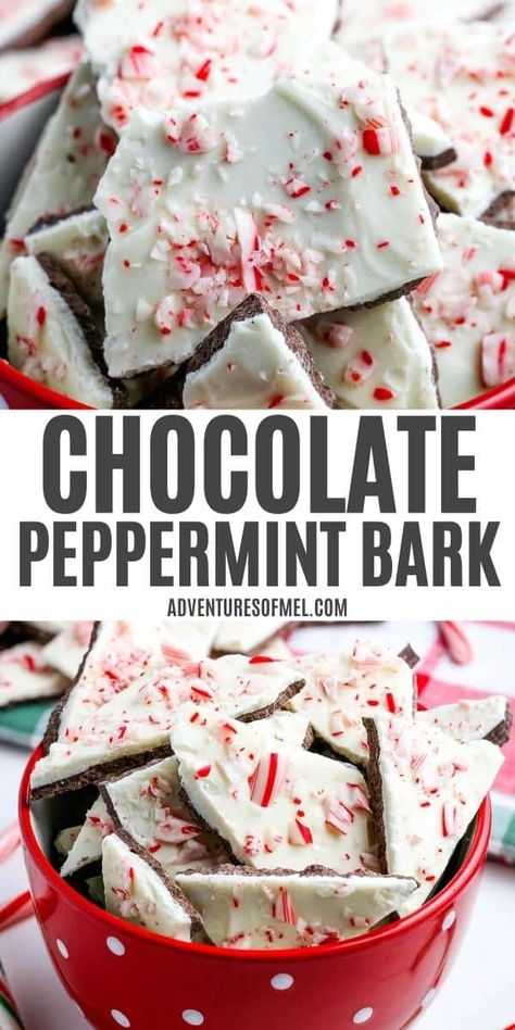 How to make the best holiday chocolate peppermint bark with just 4 ingredients, including crushed candy canes! This festive Christmas candy is a quick and easy, family favorite, Christmas dessert your family and friends will love! Peppermint Bark Recipe, Homemade Peppermint Bark, Peppermint Bark Recipes, Hot Fudge Cake, Chocolate Peppermint Bark, Hot Chocolate Fudge, Party Food Dessert, Holiday Chocolate, Slow Cooker Desserts