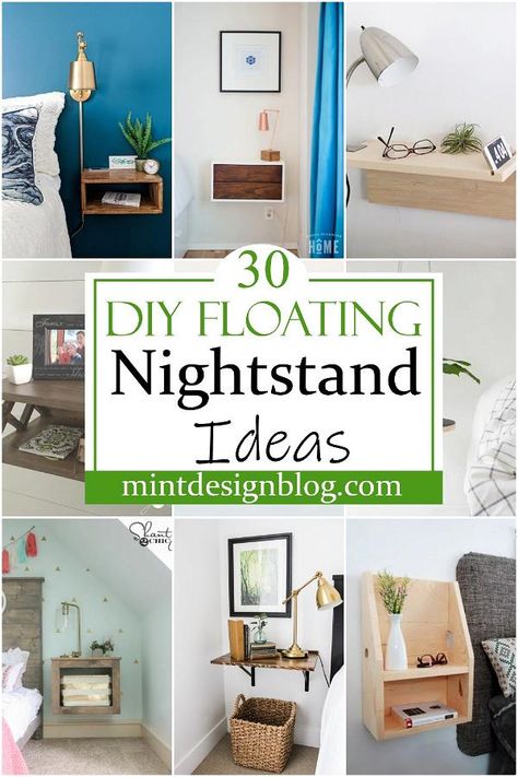 DIY Floating Nightstand Ideas 2 Shelf Instead Of Nightstand, Bedside Table For Small Bedroom, Shelf Nightstand Floating, Diy Floating Nightstand Ideas, No Space For Bedside Table Ideas, Bed Side Shelf Floating Nightstand, Side Table For Small Bedroom, Narrow Floating Nightstand, Bedroom Nightstand Alternatives