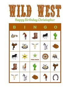 Wild+West+Bingo+Cards Horse Bingo, Horse Birthday Party Games, Wild West Crafts, Horse Birthday Party, Horse Themed Party, Wild West Birthday, Game Bingo, Wild West Theme, Birthday Party Game