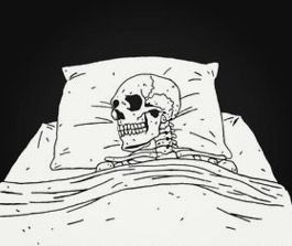 A Skull, The Words, Skeleton, Bed