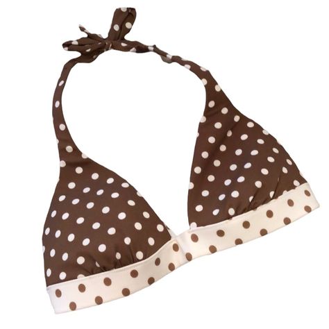 Nwot, Never Worn Victoria’s Secret Halter Bikini Top Color: Brown And White Polka Dots Size: Small Allover Dot Print Contrasting Trim Ties At Neck And Back, Adjustable Closure Padded Push-Up, Adds Cup Size, Removable Halter, Triangle Style Top Listing Is For Top Only. Matching Bottoms Are Available In A Separate Listing And Are Size Small. Bikini Swimsuit Top Emo Bathing Suits, Grunge Swimsuit, 2000s Swimsuit, 2000s Swimwear, Y2k Swimwear, 60s Swimsuit, Random Clothing, Pretty Swimsuits, Brown Swimsuit