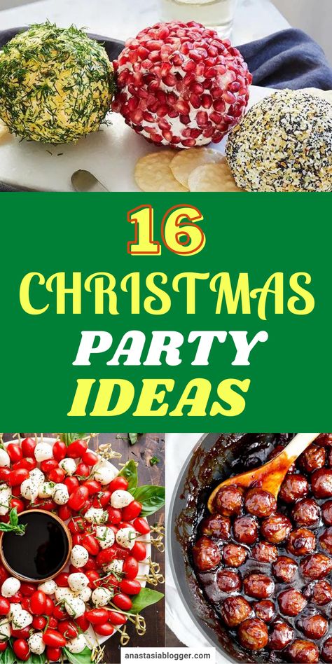 Christmas Party Ideas For Large Groups, Christmas Party Games At A Restaurant, Large Family Christmas Party Ideas, Hosting Staff Christmas Party, Christmas Progressive Dinner Appetizers, Xmas Party Ideas, Hosting A Christmas Party, Christmas Party Finger Foods, Mexican Christmas Food