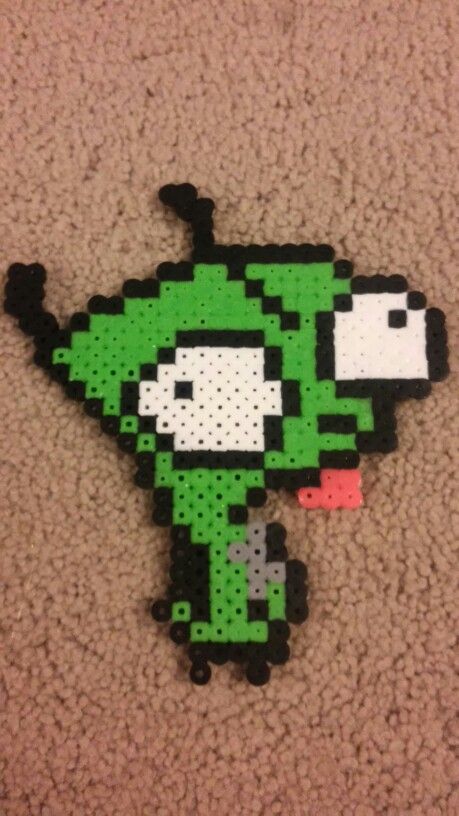 Gir from Invader Zim Gir From Invader Zim, Bead Creations, Perler Ideas, Beads Designs, Bead Ideas, Invader Zim, Perler Beads Designs, Perler Bead Art, Perler Bead