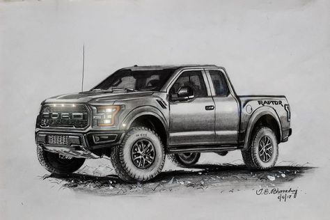 Ford Raptor Drawing, Ford F50, Carros Drift, Ford Raptor Truck, Rolls Royce Car, Minion Coloring Pages, Ford Endeavour, Raptor Truck, 2018 Ford F150