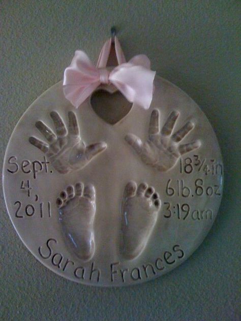 Hand and Foot prints. newborn Baby Handprint, Holiday Giveaways, Footprint Art, Baby Footprints, Baby Projects, Baby Diy, Baby Hands, Salt Dough, Baby Art