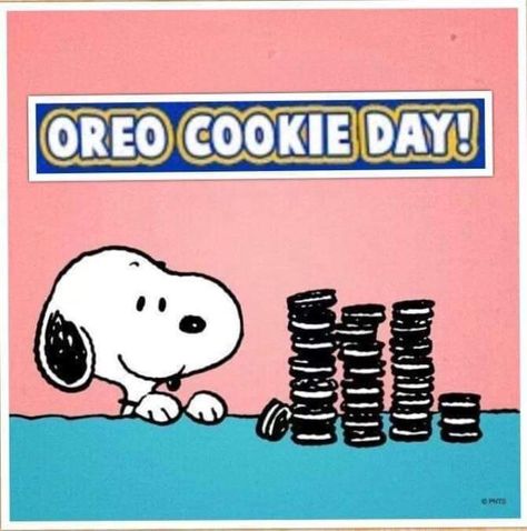 It’s “National Oreo Cookie Day.” #QuirkyHolidays 🥛 National Oreo Cookie Day, National Oreo Day, Snoopy Wallpaper, Snoopy Quotes, Snoopy Pictures, Oreo Cookie, Charlie Brown Peanuts, Charlie Brown And Snoopy, Peanuts Gang