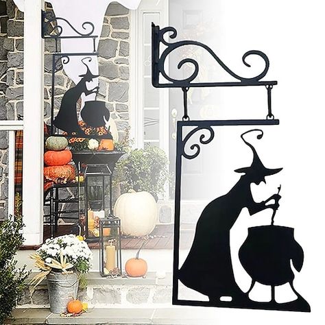 Art Deco Home Office, Halloween Witch Cauldron, Ghost Silhouette, Witch Silhouette, Black Cat Silhouette, Vintage Witch, Halloween Wall Art, Garden Bedroom, Art Deco Home