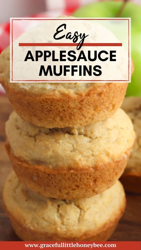 These easy applesauce muffins with cinnamon are the perfect recipe to make from pantry ingredients. These sweet muffins made with cinnamon and applesauce are perfect for a fast breakfast on the go or an after school snack. It’s a great way to use up homemade applesauce. Plus kids love them! Cinnamon Applesauce Muffins, Easy Applesauce Muffins, Applesauce Muffin Recipe, Easy Applesauce, Baking With Applesauce, Sweet Muffins, Cinnamon Applesauce, Fast Breakfast, Apple Muffin Recipes