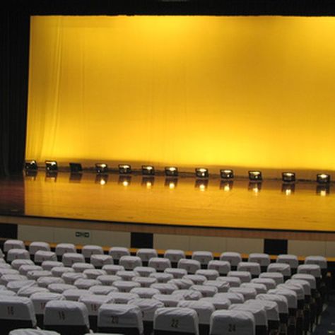 A theatrical stage, ready for props and actors Prop Building, Stage Directions, Tech Theatre, Middle School Drama, School Theater, Theatre Classroom, Theatre Ideas, Drama Activities, Teaching Theatre