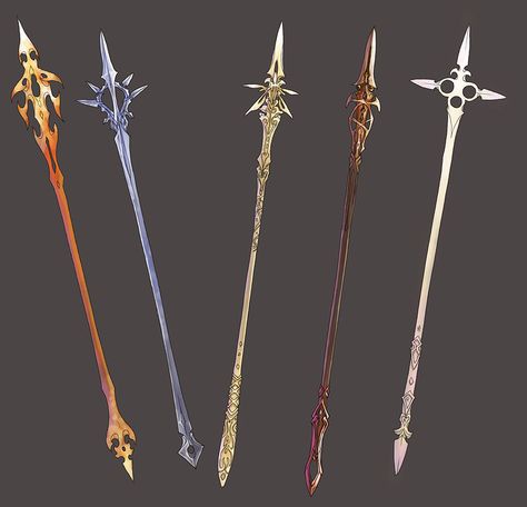 spears by `Wen-M on deviantART The Fallen Angel, Fantasy Props, Cool Swords, Prop Design, Arte Fantasy, Spears, 그림 그리기, Swords, Dungeons And Dragons