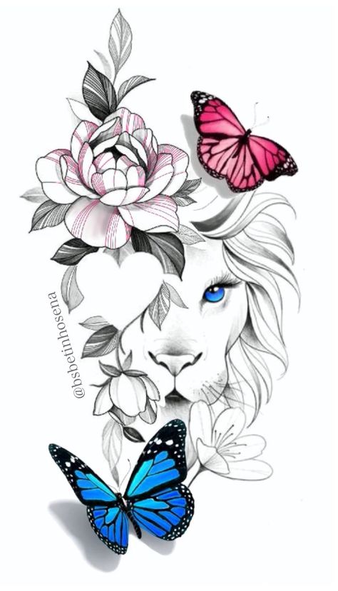 230+ Lioness Tattoo Ideas and Designs (2023) - TattoosBoyGirl Lioness Tattoo Ideas, Lion With Flowers, Female Lion Tattoo, Lioness Tattoo, Floral Thigh Tattoos, Hip Thigh Tattoos, Lion Tattoo Design, Leg Tattoos Women, Tatuaje A Color