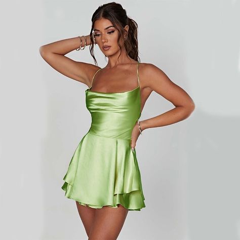 Sexy Suspender Skirt For Women Elegant Slim Strap Satin Backless Lace Up A-Line Short Dress Lady 👉🏽👉🏽 https://nuel.ink/URbRbU Sun's out, savings on! 🌞🛍️ Enjoy $20 off $100+ and FREE shipping 💥💥💥 #fyp #LimitedTimeOffer #SummerSavings #HotDeal #SummerStyle #FashionFinds Dress Craft, Sleeveless Skirt, A Line Shorts, Suspender Skirt, Skirt For Women, Dress Crafts, Line Skirt, Satin Mini Dress, Short Skirt