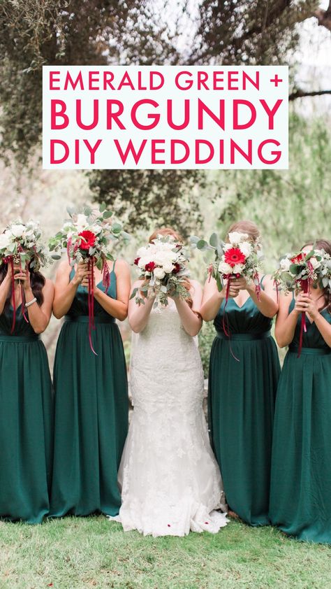 Jade And Burgundy Wedding, Emerald Green And Burgundy Wedding Decor, Emerald Green And Burgundy Wedding Bridesmaid Dress, Marron And Emerald Green Wedding, Emerald Ruby Wedding, Emerald Green And Burgundy Wedding Theme, Burgundy And Forest Green Wedding Bridesmaid Dresses, Forest Green And Burgundy Wedding, Emerald And Burgundy Wedding