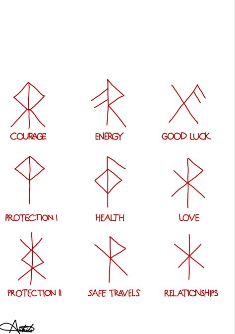 Good Luck Tattoos For Men, Rune Tattoos, Protector Tattoo, Protection Rune, North Star Tattoos, Luck Tattoo, Protection Tattoo, Mystic Symbols, Protection Symbols