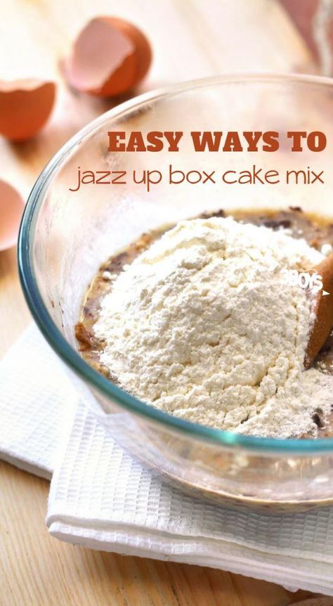 5 easy ways to jazz up boxed cake mix Boxed Cake Recipes Ideas, Boxed Cake Hacks, Box Cake Hacks, Cupcake Frosting Tips, Cake Mix Ideas, Amazing Deserts, Cake Baking Tips, Cake Mix Hacks, Cake Poke