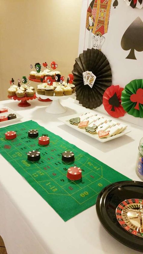 Poker Party Ideas Decoration, Las Vegas Decorations Ideas, Thematic Party Ideas, Vegas Decorations, Vegas Prom, Vegas Birthday Party, Birthday Dinner Ideas, Birthday In Las Vegas, Las Vegas Birthday