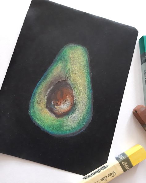 Dry Pastel Art Easy, Dry Pastel Drawing, Avocado Drawing, Art Pencil Set, Soft Pastels Drawing, Oil Pastel Paintings, Dry Pastel, Oil Pastel Art, Oil Pastel Drawings