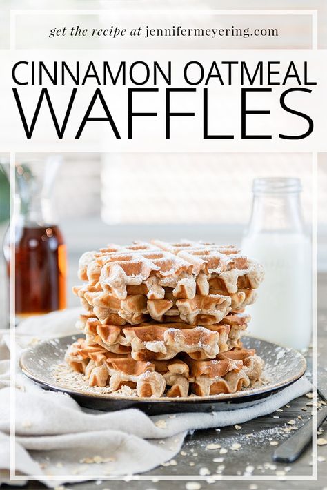 Oatmeal Waffles, Cinnamon Waffles, Waffle Iron Recipes, Old Fashioned Oats, Healthy Waffles, Waffle Maker Recipes, Waffles Recipe, Homemade Waffles, Cinnamon Oatmeal