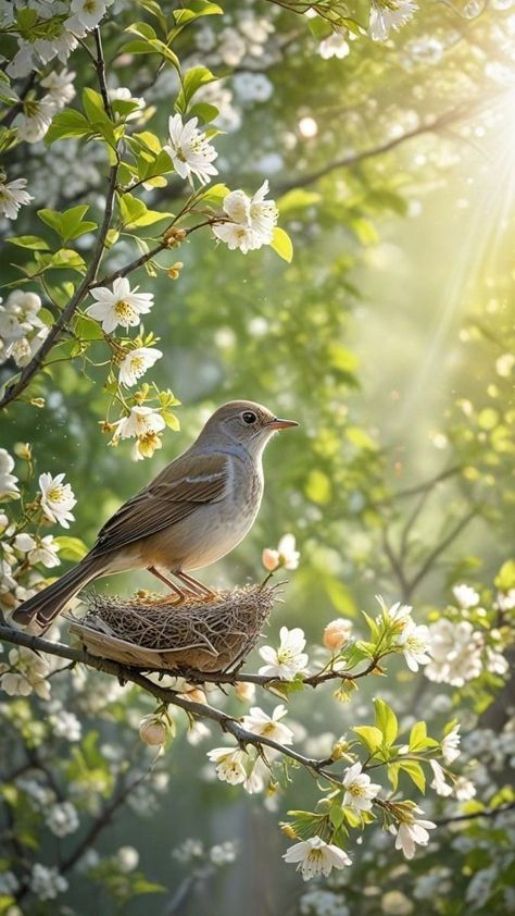 Nightingale Bird, Being Present In The Moment, Clip Art Frames Borders, Singing Birds, Present In The Moment, Birds Chirping, Iphone Wallpaper Lights, Galaxy Images, Yellow Pastel