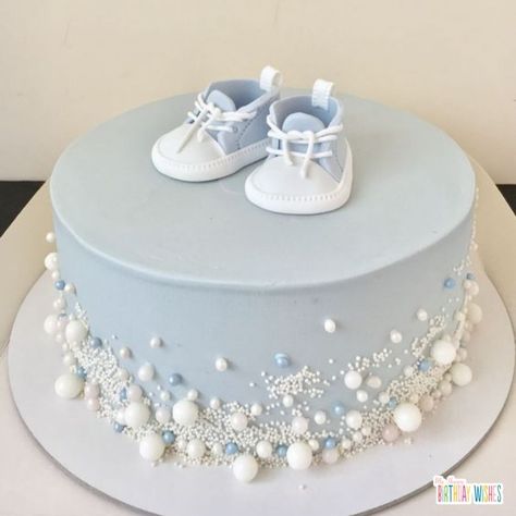 Boys Christening Cakes, Boys Christening Cake, Cake Recipe Birthday, Cake Decorations Ideas, Recipe Birthday Cake, Baby Boy Christening Cake, Blue Baby Shower Cake, Baptism Cake Boy, My Happy Birthday