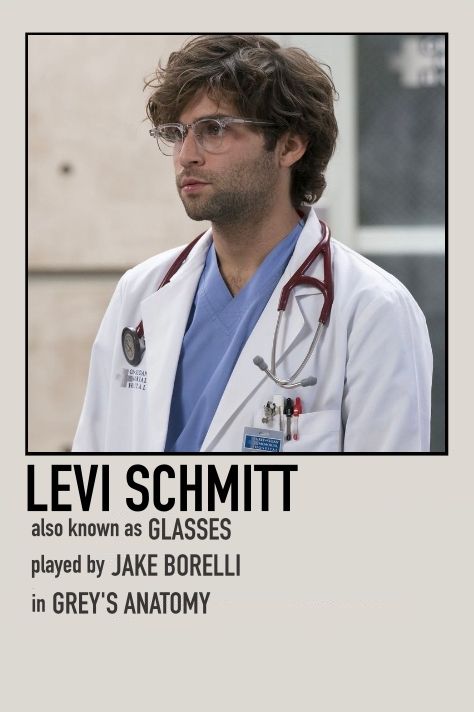 Schmitt Greys Anatomy, Levi Schmitt, Greys Anatomy Poster, Movie Character Posters, Greys Anatomy Funny, Greys Anatomy Characters, Greys Anatomy Memes, Iconic Movie Posters, Greys Anatomy Cast