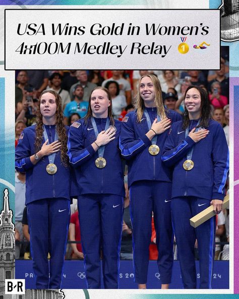 Regan Smith, Lilly King, Gretchen Walsh, and Torri Huske bring home the gold 🥇🇺🇸  28 TOTAL swimming medals for Team USA 🤯 Swimming Medals, Lily King, Team Usa, Golden Girls, Sports Women, Swimming, Social Media, Bring It On, Sports