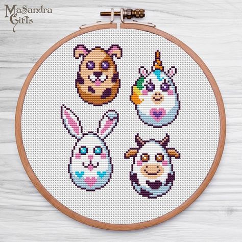 Hey, I found this really awesome Etsy listing at https://www.etsy.com/au/listing/959601835/easter-eggs-stitch-pattern-funny-animals Animals Cross Stitch, Cross Stitch Projects Ideas, Pattern Game, Cross Stitch Floss, Dmc Cross Stitch, Cross Stitch Fonts, Tiny Cross Stitch, Small Cross Stitch, Animal Cross Stitch Patterns