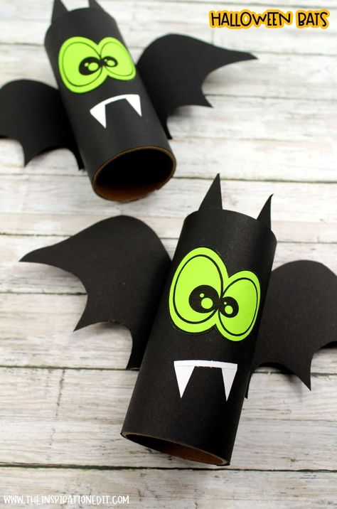 Toilet Paper Bats, Toilet Paper Roll Bats Halloween, Bat Toilet Paper Roll Craft, Halloween Crafts Toilet Paper Rolls, Toilet Roll Halloween Crafts, Halloween Bat Crafts For Kids, Preschool Bat Crafts, Toilet Paper Roll Crafts Halloween, Bats Crafts Preschool