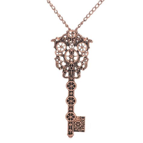 Key pendant steampunk fashion necklace Steampunk Key Necklace, Steampunk Mode, Moda Steampunk, Key Necklace Vintage, Steampunk Key, Mode Steampunk, Steampunk Pendant, Skeleton Key Necklace, Key Pendant Necklace