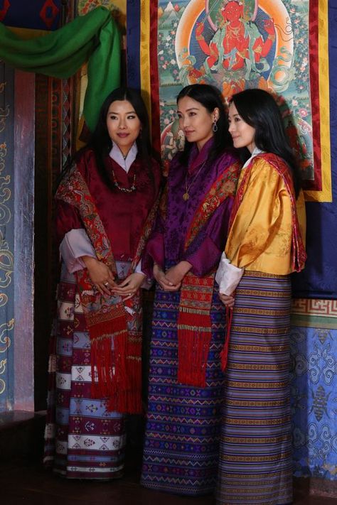 Bhutan National Dress 'Kira' Bhutan Clothing, Bhutanese Clothing, Bhutan King, Kim Basinger Now, Her Royal Highness, Art Outfits, National Dress, Fashion Catalogue, Bhutan