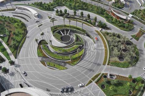 Khalifa Tower, Landscape Plaza, Plaza Design, Landscape Plan, Landscape Architecture Design, Traditional Landscape, Parking Design, Street Design, City Landscape