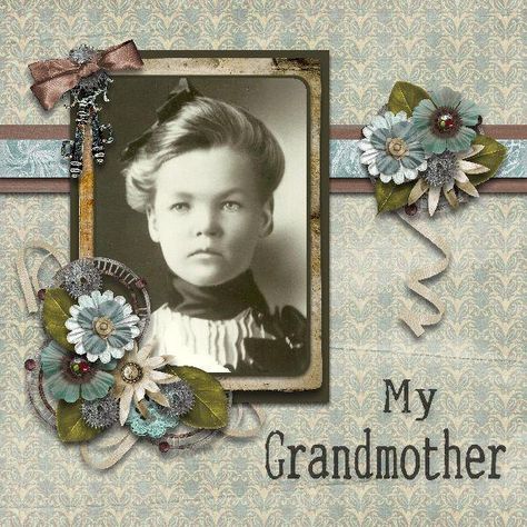 G-ma Vintage Scrapbooking Ideas, Ancestry Scrapbooking Layouts, Vintage Scrapbook Ideas, Ancestry Scrapbook, Genealogy Scrapbook, Heritage Scrapbooking Layouts, Ancestry Scrapbooking, Heritage Scrapbook Pages, Family Scrapbook Layouts