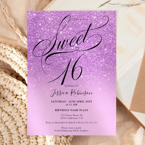 Girly Sweet 16, 92nd Birthday, 16 Invitations, Girly Birthday Party, 16th Birthday Invitations, Photo Birthday Invitations, 2nd Birthday Invitations, Script Calligraphy, Sweet 16 Birthday Party