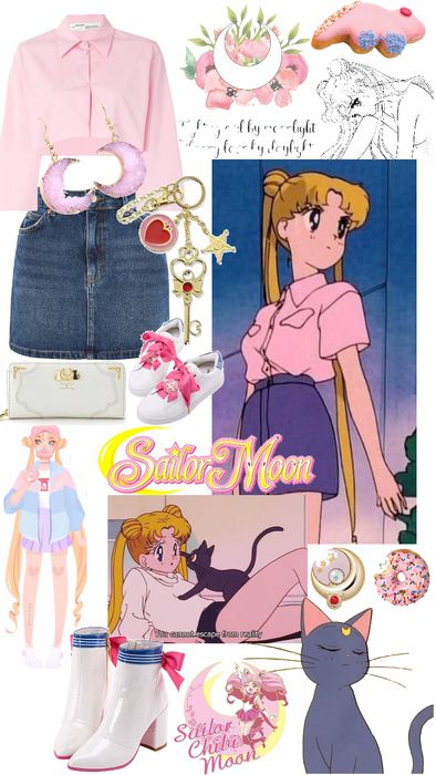 Sailor Moon Core Outfits, Sailor Moon Aesthetic Outfit, Sailor Moon Clothes, Sailor Moon Fashion Inspired Outfits, Sailor Moon Outfit Inspired, Sailor Moon Casual Outfits, Sailor Moon Outfit Ideas, Sailor Moon Inspired Outfits, Serena Sailor Moon