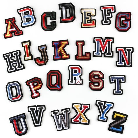 High Quality sew on A Z 26 English alphabet English letters Stereo Embroidery  Dress Stickers Patches Letters Applique   Parches-in Patches from Home & Garden on Aliexpress.com | Alibaba Group Patch Letters, Embroidery Accessories, Cloth Embroidery, Embroidery Clothing, Alphabet Names, Iron On Letters, Towel Embroidery, Computer Sticker, Alphabet Stickers