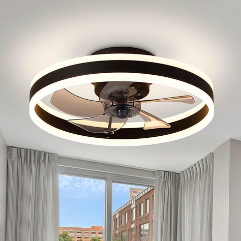 Amazon.com: Oaks Aura 15.7" LED Small Ceiling Fan with Lights and Remote, Modern Low Profile Dimmable Ceiling Fans with APP Operation Ceiling Lighting Fixture for Bedroom : Tools & Home Improvement Small Ceiling Fan, Ceiling Fan With Lights, Ceiling Fan Bedroom, Flush Mount Ceiling Fan, Wind Speed, Modern Ceiling Fan, Ceiling Fan With Remote, Modern Ceiling, Ceiling Lighting