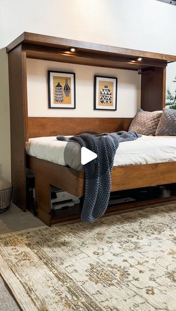 Wilding Wallbeds on Instagram: "You’ll never believe this bed! 

Our Murphy Desk Bed is the perfect choice if you need an office and a guest room but think you only have room for one. 

Our Murphy Desk Bed allows you to keep anything up to 17” tall on the desk at all times-even when you open it and then turns into the perfect extra bed for your guests. 

Truly a functional masterpiece. 

#murphybed #officespace #smallepaces #officedesign #deskgoals #deskspace #deskdecor #deskinspiration #deskstyling" Offices With Murphy Beds, Wilding Wallbeds, Murphy Bed Office, Sf House, Murphy Desk, Murphy Bed Desk, Desk Bed, Foldable Furniture, Desk Styling