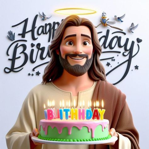 Happy Birthday Christian, Jesus Cake, Jesus Love Images, Jesus Cartoon, Gods Princess, Jesus Christ Quotes, Jesus Birthday, Jesus Christ Artwork, Happy Birthday Wishes Quotes