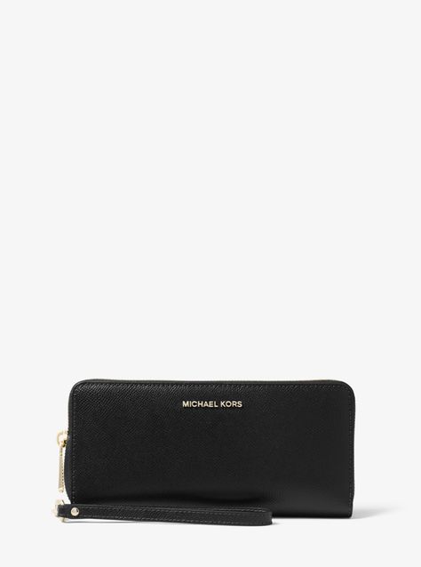 Leather Continental Wristlet Mk Wallet, Fun Wallets, Travel Wallet, Michael Kors Wallet, Travel Wallets, Wallet Fashion, Purses Michael Kors, Leather Wristlet, Handbags Michael Kors