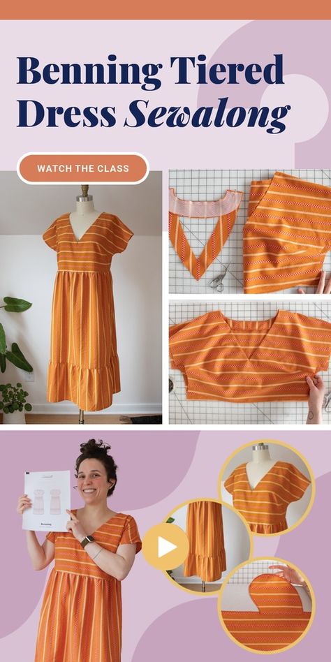 Welcome! - Benning Tiered Dress Sewalong Diy Tiered Dress, Tiered Dress Pattern, Flowing Summer Dresses, Spring Sewing, Plus Size Sewing, Choosing Fabric, Floaty Dress, Simple Fits, Free Dresses