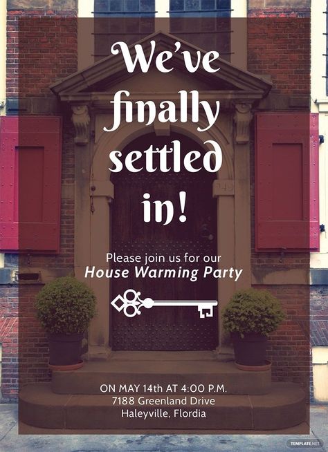 Housewarming Party Invitation Template Housewarming Wishes, Housewarming Invitation Templates, Lunch Invitation, Pool Party Invitation Template, Housewarming Invitation, House Warming Party, House Gift Box, Housewarming Party Invitations, House Warming Ceremony