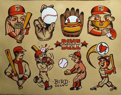 Traditional Baseball Tattoo, Baseball Tattoo, Baseball Tattoos, Traditional Tattoo Art, American Traditional Tattoo, American Traditional, Baseball Players, Traditional Tattoo, Tattoo Art