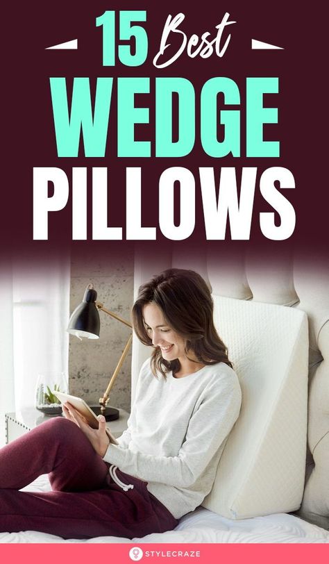 The 15 Best Wedge Pillows: Wedge pillows can come in handy if you have back or leg pain, acid reflux, snoring, or any other breathing issues. Here, we have put together a list of the top wedges pillows that are available online. #Health #Wellness #HealthCare Wedge Pillows, Pillow Wedge, Headboard Tutorial, Pillow Headboard, Wedge Cushion, Most Comfortable Bra, Quilted Throw, Comfortable Bra, Wedge Pillow