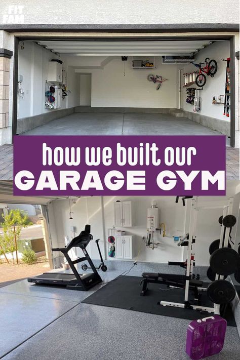 Home Gyms Ideas Garage, Garage Gym Design, Workout From Home, Gym Organizer, Diy Garage Gym, Garage Diy, Home Gym Garage, Building A Garage, Garage Door Makeover