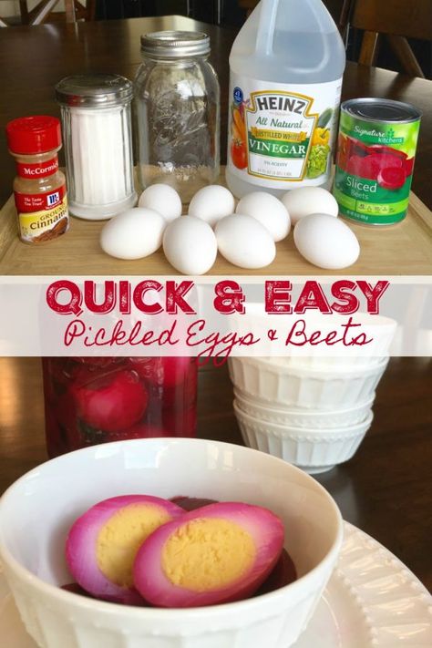 Pickled Red Beet Eggs Recipe, Pickeled Eggs, Pickled Eggs And Beets, Easy Pickled Eggs, Red Beet Eggs Recipe, Pickled Beets And Eggs, Picked Eggs, Pickled Eggs Recipe, Quick Pickled