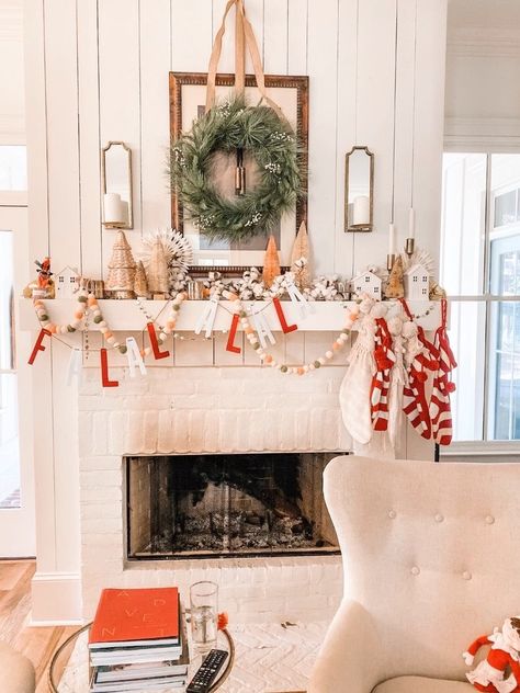 Mustard Christmas Decor, Tree Inspiration, Holiday Home Tour, Christmas Mantel Decorations, Christmas Mantle, Christmas Time Is Here, Christmas Inspo, Christmas Fireplace, Holiday Centerpieces