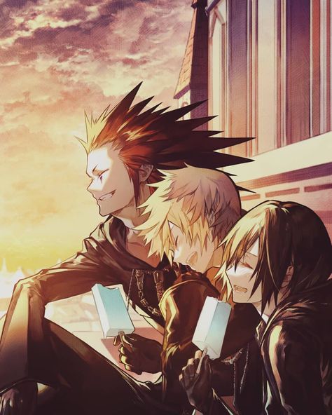 Best trio ever Axel, Roxas & Xion { Kingdom Hearts 3 } Xion Kingdom Hearts, Axel Kingdom Hearts, Roxas Kingdom Hearts, Kingdom Hearts Wallpaper, Kh 3, Kingdom Hearts Characters, Kingdom Hearts Fanart, Sora Kingdom Hearts, Kingdom Hearts Art