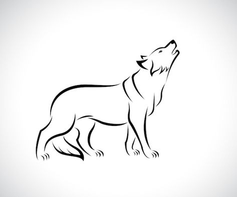 Vector of wolf design on white backgroun... | Premium Vector #Freepik #vector #wolf-head #fox-head #wolf-tattoo #wolf-mascot Wolf Outline Tattoo, Wolf Drawing Tutorial, Wolf Drawing Reference, Wolf Drawing Tattoo, Simple Wolf Tattoo, Wolf Outline, Wolf Drawing Easy, Drawing Wolf, Tree Frog Tattoos