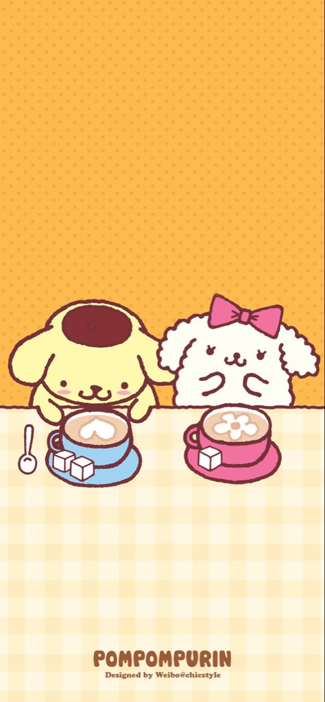 Pompom And Macaroon, Pompompurin And Macaroon Wallpaper, Macaroon Sanrio, Pompompurin Wallpaper, Macaroon Wallpaper, Pompom Purin, Rilakkuma Wallpaper, Pom Purin, Dearly Beloved