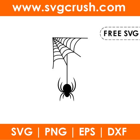 SVGCrush - Free Halloween SVG Spider In Web, Free Halloween Svg, Spider Web Svg, Vinyl Decal Projects, Free Svg Files For Cricut, Cricut Halloween, Free Cut Files, Baby Svg, Diy Cricut